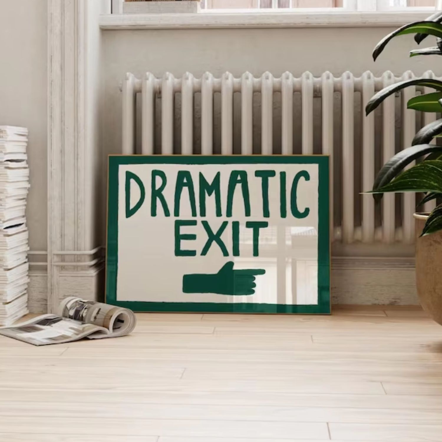 Custom Map Poster - Funny Hallway Print Dark Green Dramatic