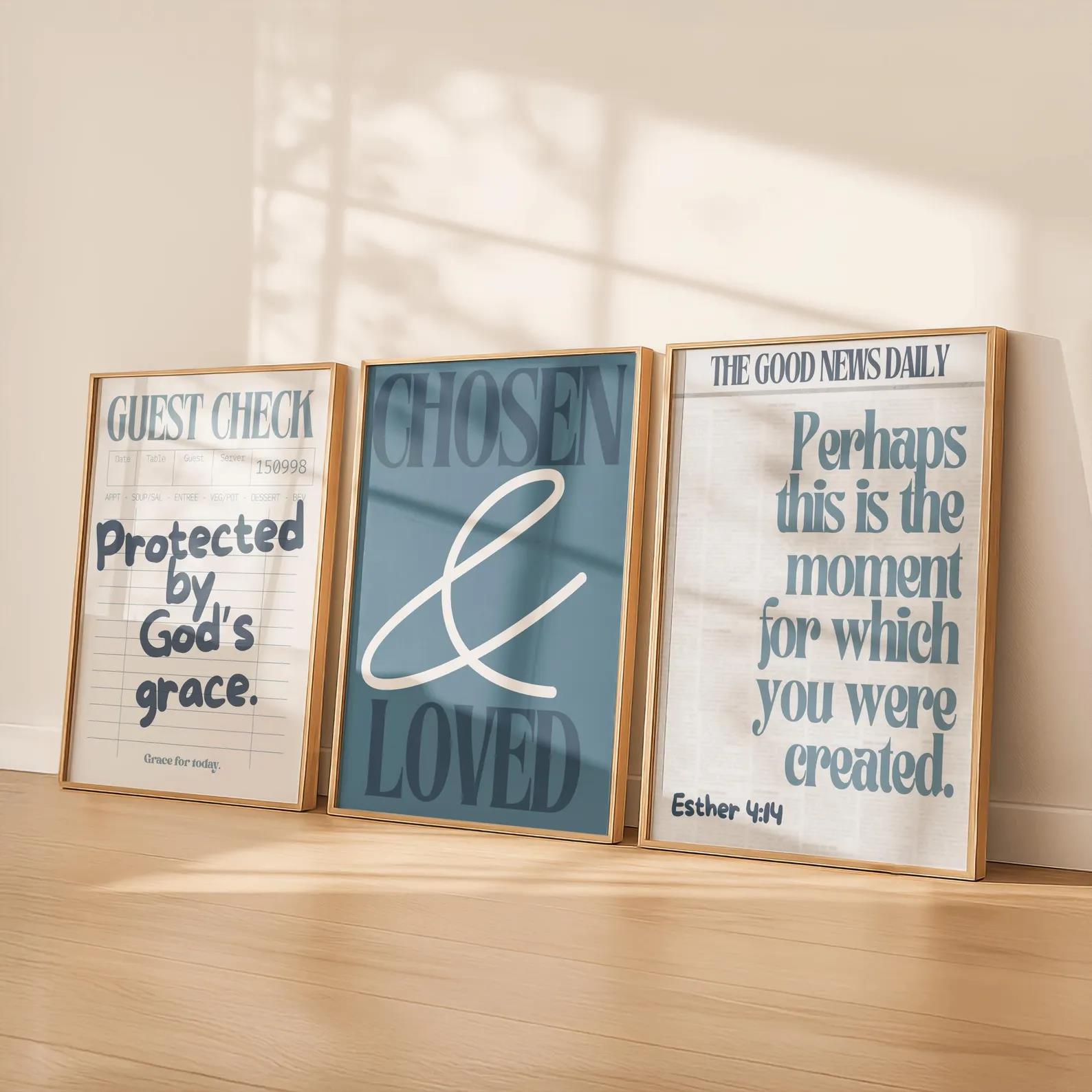 Christian Bible Verse Chosen & - Custom Map Poster 评论和价格