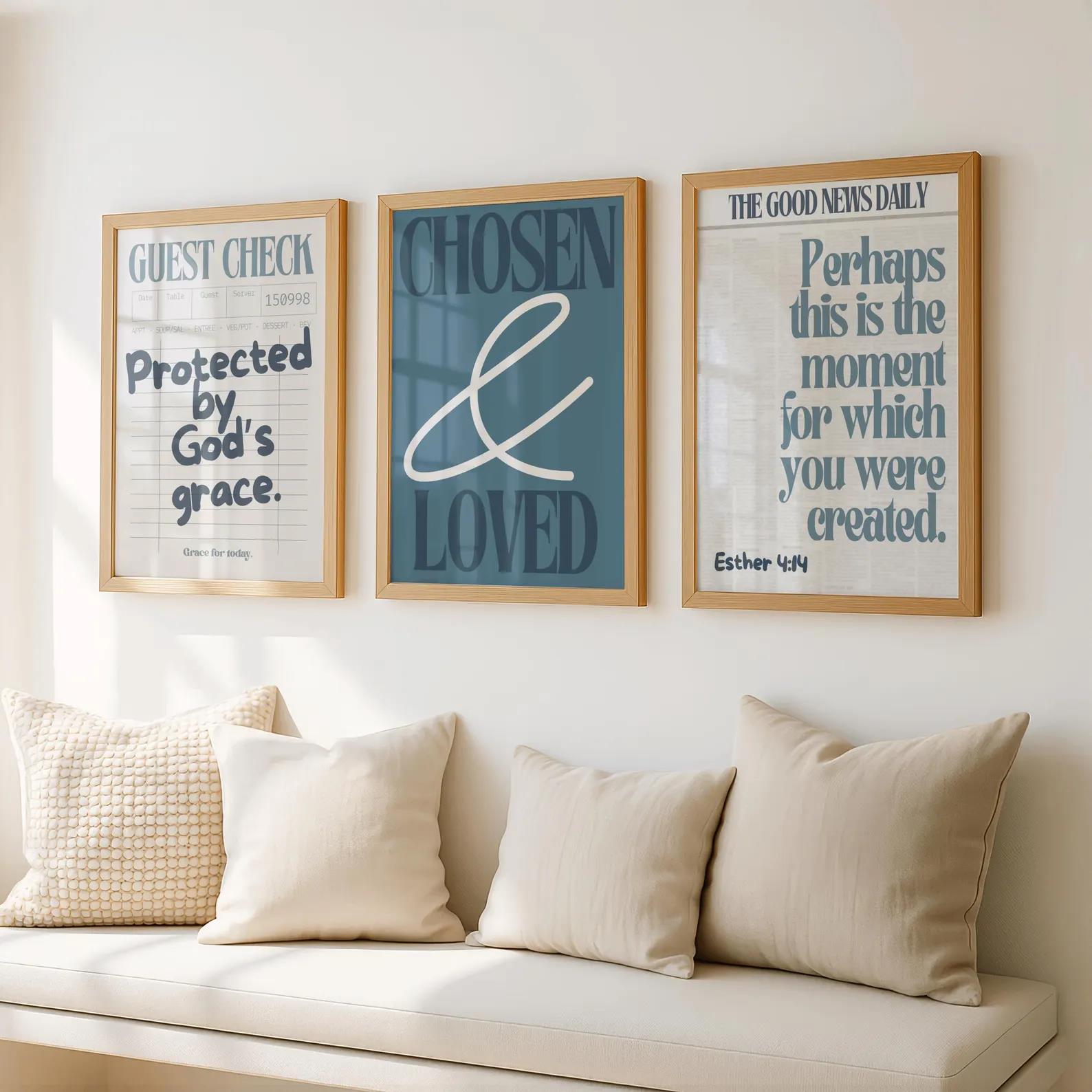 Christian Bible Verse Chosen & - Custom Map Poster 评论和价格