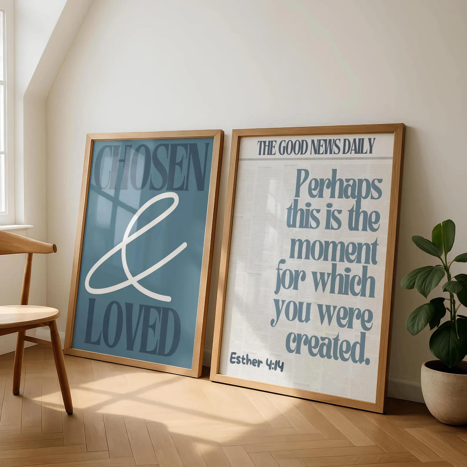 Christian Bible Verse Chosen & - Custom Map Poster 评论和价格
