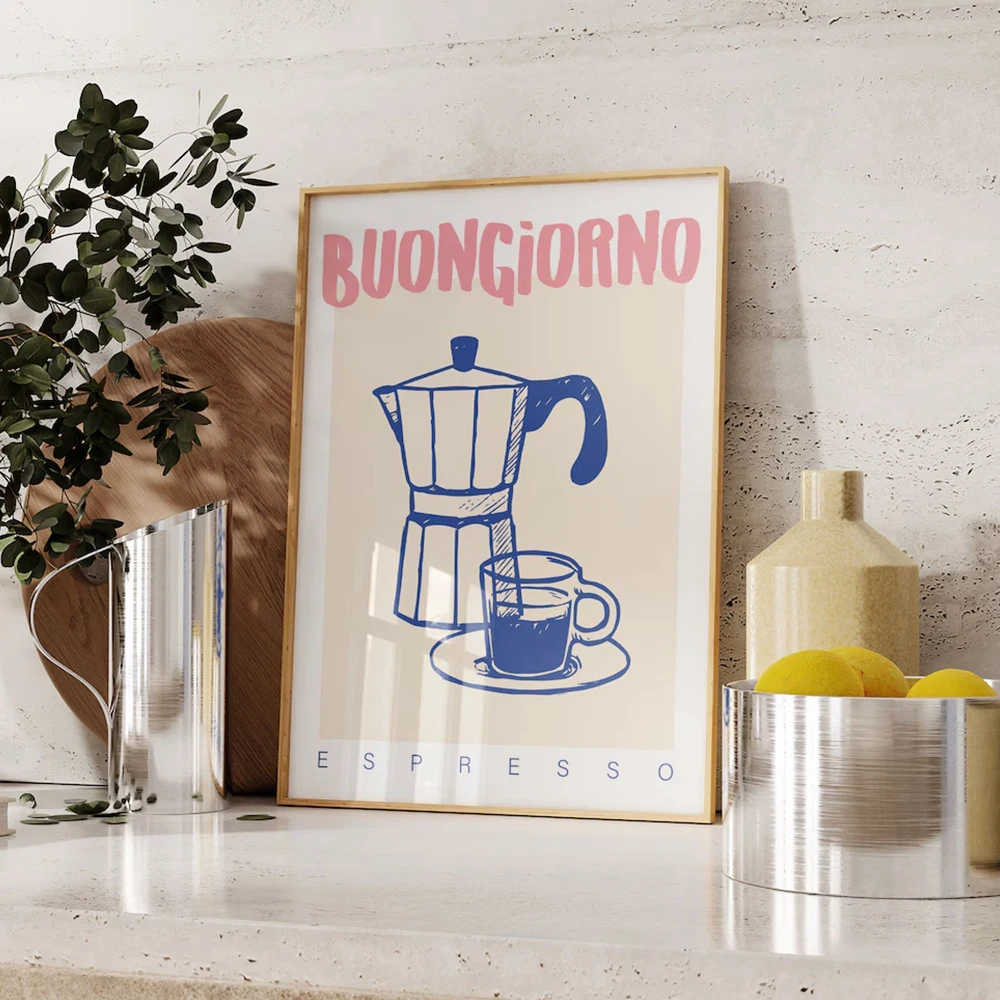 Modern Coffee Espresso Wall Ar - Custom Map Poster 评论和价格