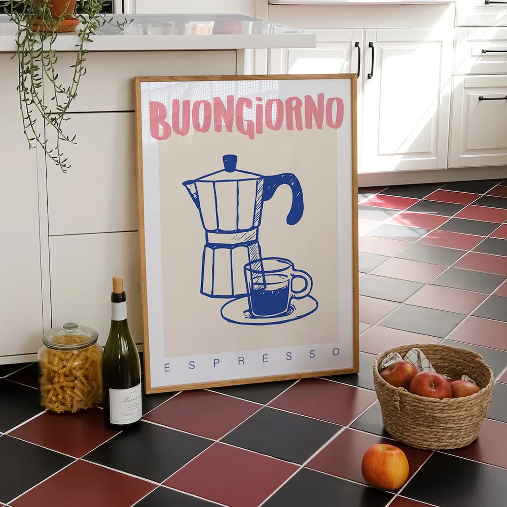 Modern Coffee Espresso Wall Ar - Custom Map Poster 评论和价格