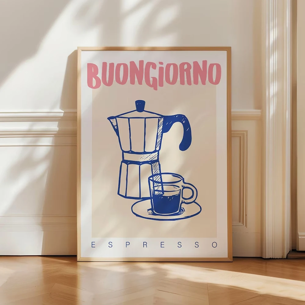 Modern Coffee Espresso Wall Ar - Custom Map Poster 评论和价格