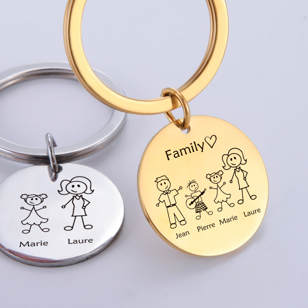 Family Personalized Keychain C - Initial Ring Custom 评论和价格