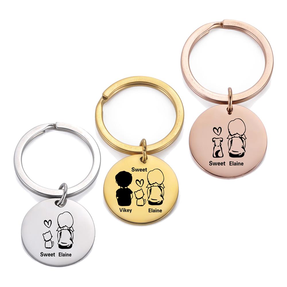 Family Personalized Keychain C - Initial Ring Custom 评论和价格