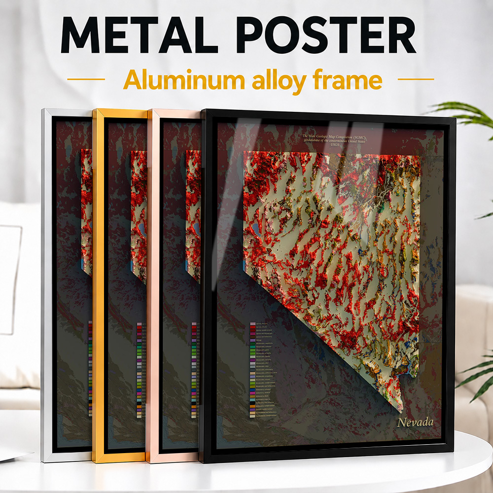Nevada Geological Map Framed A - Custom Map Poster 评论和价格