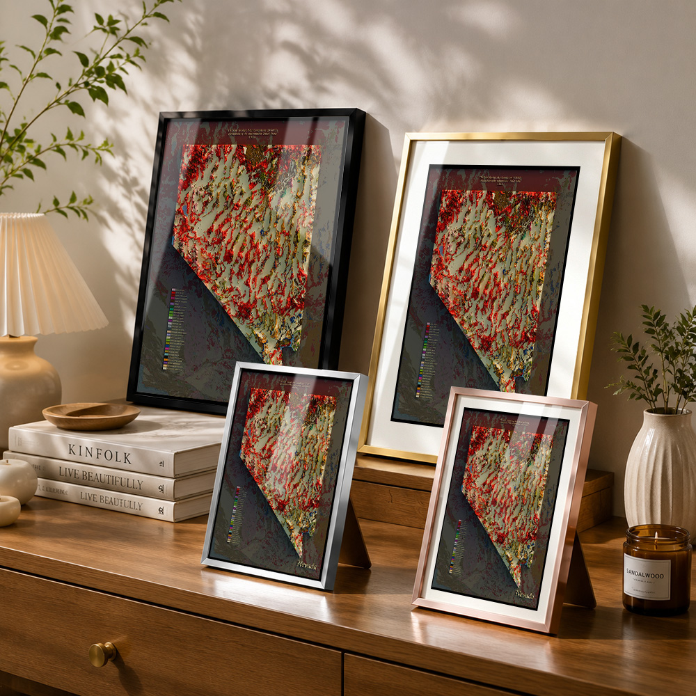 Nevada Geological Map Framed A - Custom Map Poster 评论和价格