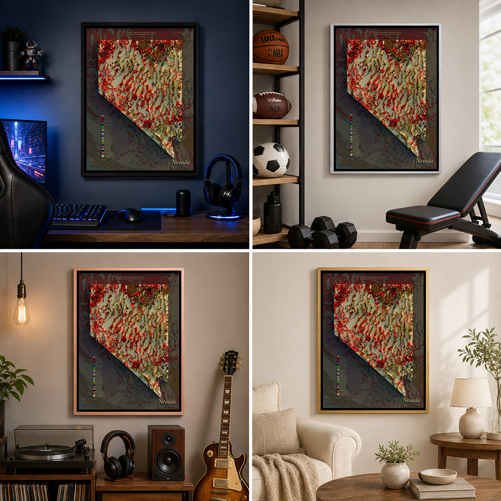 Nevada Geological Map Framed A - Custom Map Poster 评论和价格